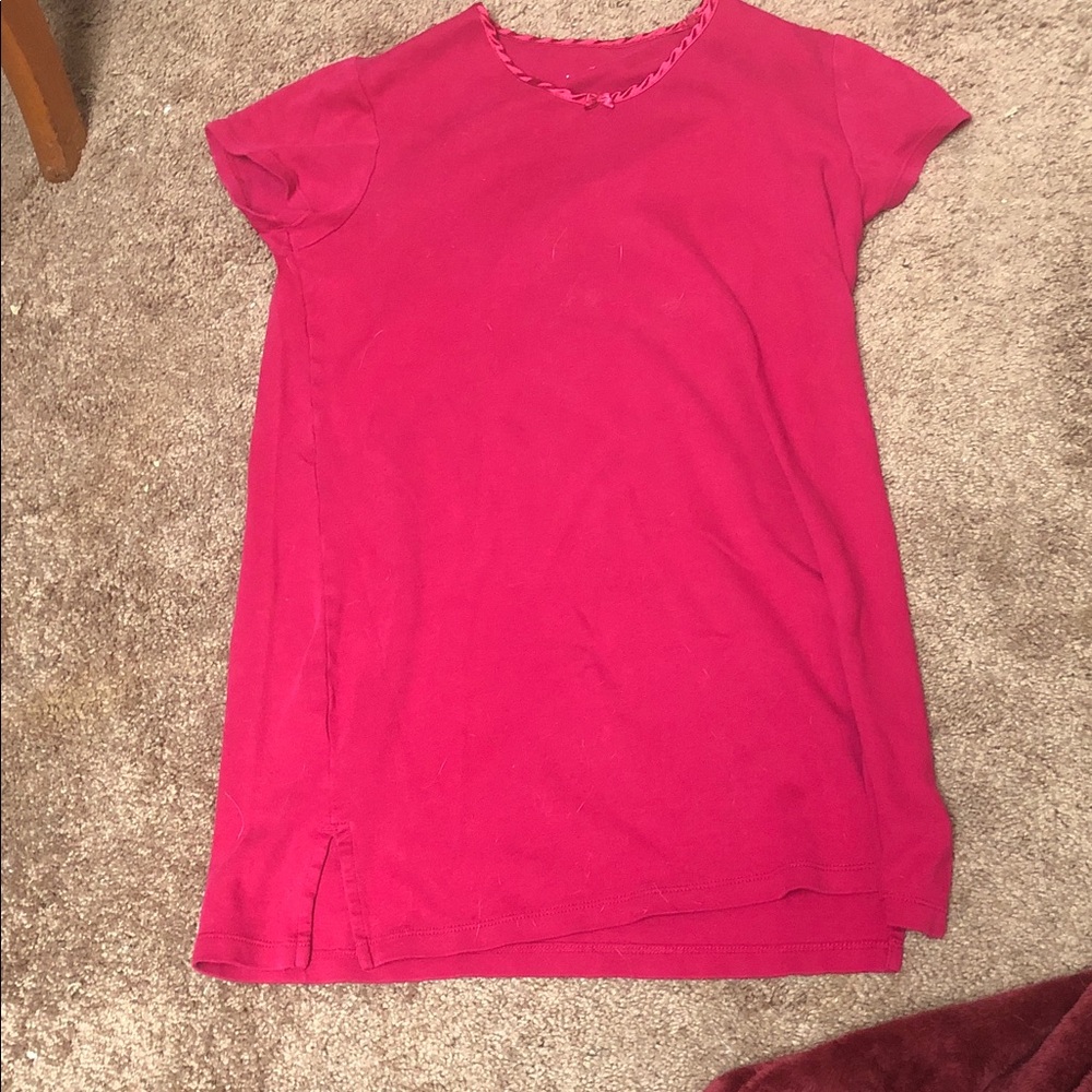 Short Sleeve dark pink Tunic Top - lands end